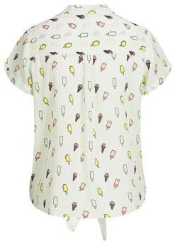 Eight2Nine Damen Blusen Eis Muster Bindeknoten Ice Grün -ModeWelt Verkäufe 18073296 1