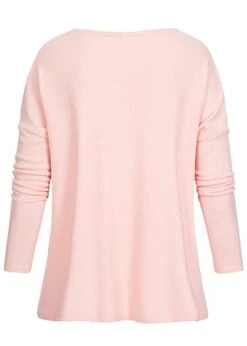 Seventyseven Lifestyle Damen Viskose Longsleeve Schlitz Seitlich Rosa -ModeWelt Verkäufe 18129006 2