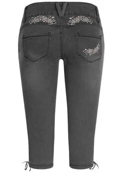 Seventyseven Lifestyle Damen Trachten Capri Shorts 5-Pockets Schwarz Denim -ModeWelt Verkäufe 19089012 2