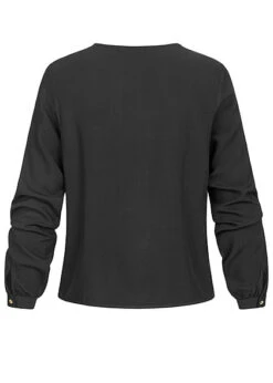 ONLY Damen V-Neck Bluse Schnürdetail Am Abschluss Knopfleiste Schwarz -ModeWelt Verkäufe 20020358 1