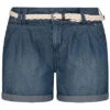Eight2Nine Damen Kurze Shorts 5-Pockets Inkl. Flechtgürtel Dunkel Blau Denim -ModeWelt Verkäufe 20052434