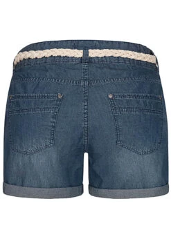 Eight2Nine Damen Kurze Shorts 5-Pockets Inkl. Flechtgürtel Dunkel Blau Denim -ModeWelt Verkäufe 20052434 2