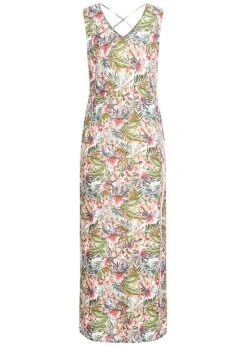 Vero Moda Damen V-Neck Maxi Kleid Schlitz Seitlich Floraler Print Snow Weiss -ModeWelt Verkäufe 20052469 2