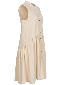 ONLY Damen Leinen Puffer Kleid Knopfleiste Moonbeam Beige -ModeWelt Verkäufe 20063160 1