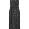 Fresh Lemons Damen Viskose Maxi Kleid Taillengummibund Punkte Muster Schwarz Weiss -ModeWelt Verkäufe 20065168