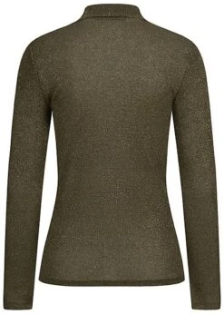 ONLY Damen NOOS High-Neck Lurex Longsleeve Ivy Oliv Grün Gold -ModeWelt Verkäufe 20073718 1