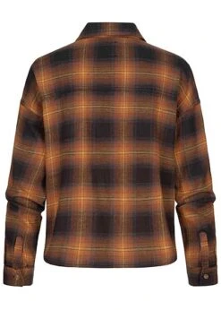 ONLY Damen Soft-Touch Denim Hemd Karo Muster Brusttaschen Orange Navy Blau -ModeWelt Verkäufe 20073761 2