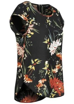 ONLY Damen NOOS Blusen Top Zipper Hinten Floraler Print Schwarz -ModeWelt Verkäufe 20083911 1