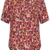 ONLY Damen Krepp Blusen Shirt Floraler Print Vokuhila Schwarz Rot Multicolor -ModeWelt Verkäufe 20104616