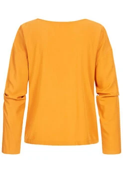 Tom Tailor Damen Langarm Bluse Schulter Knopfleiste Orange Gelb -ModeWelt Verkäufe 20104791 2