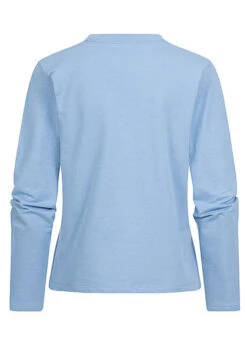Tom Tailor Damen Longsleeve Pullover Mit Seitl. Schlitzen Sommer Blau -ModeWelt Verkäufe 20104906 2