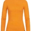 Tom Tailor Damen High-Neck Longsleeve Mit Frill Details Am Saum Orange Gelb -ModeWelt Verkäufe 20110258