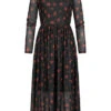 Tom Tailor Damen High-Neck Longform Mesh Kleid 2-lagig Blumen Muster Schwarz Rot -ModeWelt Verkäufe 20110328