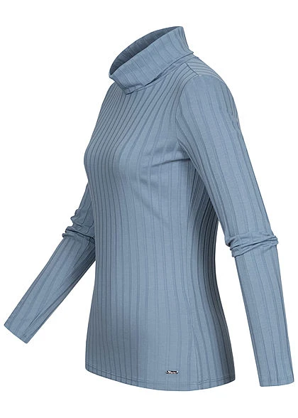 Tom Tailor Damen Rollkragen Strukturpullover Longsleeve Medium Soft Blau 4 Tom Tailor Damen Rollkragen Strukturpullover Longsleeve Medium Soft Blau – Bild 2