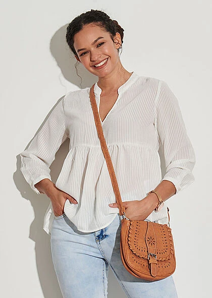 ONLY Damen NOOS 3/4-Arm V-Neck Bluse Cloud Dancer Weiss 3 ONLY Damen NOOS 3/4-Arm V-Neck Bluse Cloud Dancer Weiss