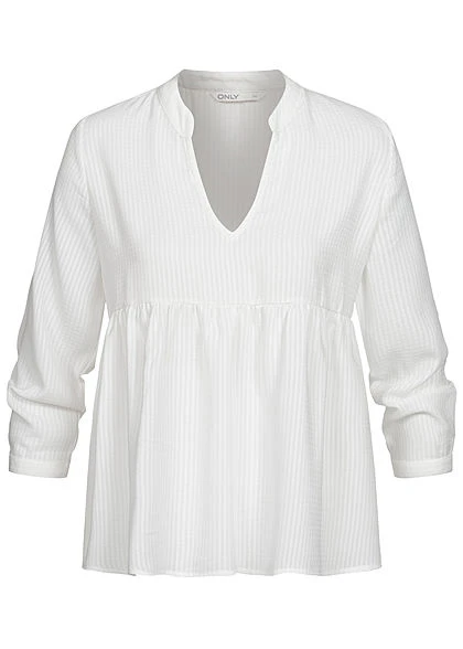 ONLY Damen NOOS 3/4-Arm V-Neck Bluse Cloud Dancer Weiss 4 ONLY Damen NOOS 3/4-Arm V-Neck Bluse Cloud Dancer Weiss – Bild 2