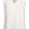 ONLY Damen NOOS V-Neck Blusen Shirt Vokuhila Cloud Dancer Weiss