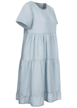 Stitch & Soul Damen Midi Puffer Kleid Knopfleiste Hinten Hell Blau Denim -ModeWelt Verkäufe 21030967 1