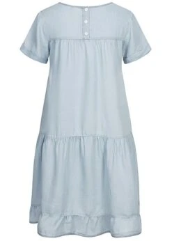 Stitch & Soul Damen Midi Puffer Kleid Knopfleiste Hinten Hell Blau Denim -ModeWelt Verkäufe 21030967 2