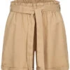 Tom Tailor Damen Paperbag Shorts Inkl. Bindegürtel 2-Pockets Dune Beige