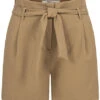ONLY Damen High-Waist Shorts Inkl. Bindegürtel 2-Pockets Elmwood Hellbraun