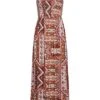 ONLY Damen Viskose Maxi Bandeau Kleid Azteken Print Bindedetail Oben Roasted Rot -ModeWelt Verkäufe 21041984