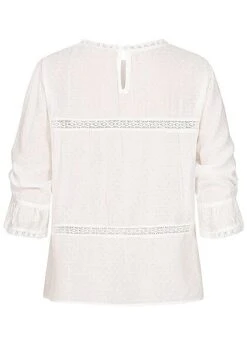 ONLY Damen NOOS 3/4-Arm Blusen Shirt Spitzendetails Cloud Dancer Weiss -ModeWelt Verkäufe 21052048 3
