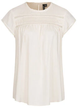 Vero Moda Damen NOOS Blusen Shirt Nietendetails Snow Weiss