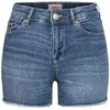 ONLY Damen NOOS Jeans Shorts 5-Pockets Fransen Mid-Waist Dunkel Blau Denim -ModeWelt Verkäufe 21052160