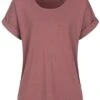 ONLY Damen NOOS Solid T-Shirt Mit Ärmelumschlag Rose Braun Lila -ModeWelt Verkäufe 21052254