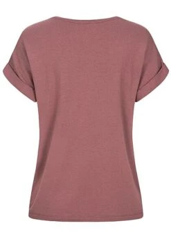 ONLY Damen NOOS Solid T-Shirt Mit Ärmelumschlag Rose Braun Lila -ModeWelt Verkäufe 21052254 1