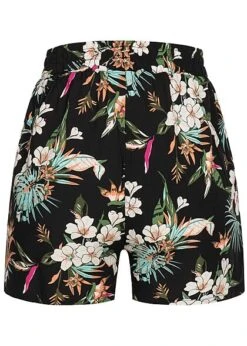 Urban Classics Damen Kurze Viskose Shorts Tropical Print 2-Pockets Schwarz -ModeWelt Verkäufe 21052393 2
