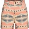 Urban Classics Damen High- Waist Jeans Shorts Azteken Print Summerinka Orange Beige -ModeWelt Verkäufe 21052396