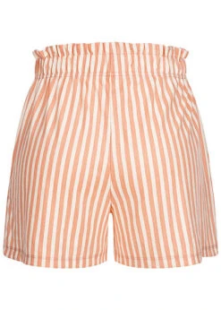 ONLY Damen Kurze Shorts Gummibund Streifen Muster Peach Melba Orange Weiss -ModeWelt Verkäufe 21062967 2