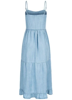 ONLY Damen Denim Maxi Lyocell V-Neck Trägerkleid Hell Blau -ModeWelt Verkäufe 21062994 2