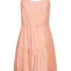 ONLY Damen Lyocell Trägerkleid Stufenoptik Peach Melba Orange