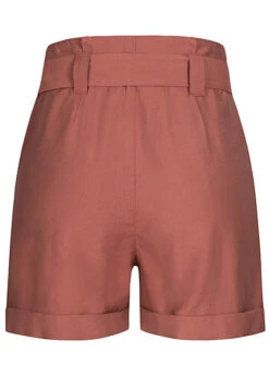 Seventyseven Lifestyle Damen High-Waist Paperbag Shorts Mit Bindegürtel Apple Butter Rot -ModeWelt Verkäufe 21068244 2