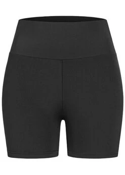 Urban Classics Damen Kurze High-Waist Radler Shorts Gummibund Schwarz