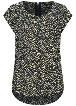 ONLY Damen NOOS Blusen Top Vokuhila Azteken Print Night Sky Navy