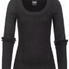 Urban Classics Damen Ribbed Longsleeve Pullover Mit Weitem Ausschnitt Schwarz -ModeWelt Verkäufe 21090082