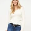 Urban Classics Damen Ribbed Longsleeve Pullover Mit Weitem Ausschnitt Whitesand Beige -ModeWelt Verkäufe 21090083