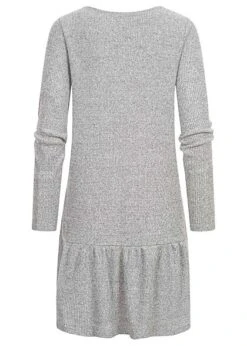 Hailys Damen Strickkleid Kleid Mit Spitzendetails V-Neck Grau -ModeWelt Verkäufe 21092124 2