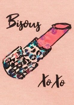 ONLY Damen T-Shirt Bisous Lippenstift Print Silver Pink Rosa -ModeWelt Verkäufe 21093230 2