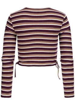 ONLY Damen Cropped Longsleeve Cut-Outs Bindedetails Streifen Muster Tannin Braun Beige 7 ONLY Damen Cropped Longsleeve Cut-Outs Bindedetails Streifen Muster Tannin Braun Beige -ModeWelt Verkäufe 21093675 2