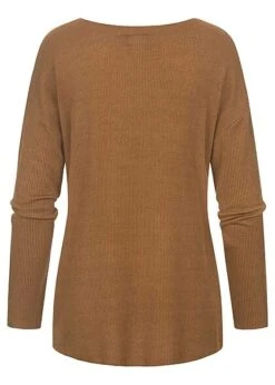 Styleboom Fashion Damen Longsleeve Pullover Mit Sternenmuster Strass Braun -ModeWelt Verkäufe 21096715 1