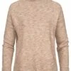 Clodus Damen Strickpullover Longsleeve Mit Rollkragen Camel Braun