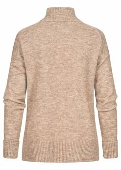 Clodus Damen Strickpullover Longsleeve Mit Rollkragen Camel Braun -ModeWelt Verkäufe 21102014 2