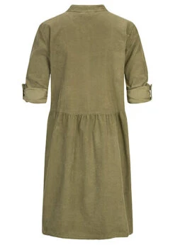 Styleboom Fashion Damen Kleid Turn-Up Mit Knopfleiste Oliv Grün -ModeWelt Verkäufe 21106727 3