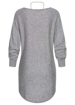 Cloud5ive Damen Shirt Mit Fledermausärmeln Inkl. Kette Silber Grau -ModeWelt Verkäufe 21106821 1