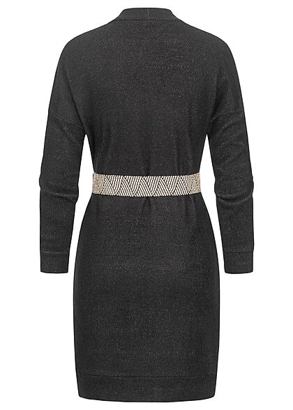 Styleboom Fashion Damen Rollkragen Kleid Mit Gürtel Schwarz 5 Styleboom Fashion Damen Rollkragen Kleid Mit Gürtel Schwarz – Bild 3